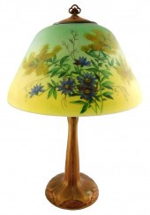 HANDEL LAMP, REVERSE PAINTED C