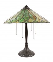 HANDEL LAMP WITH GREEN SLAG GL
