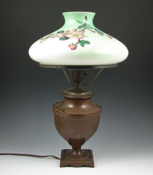 Handel lamp with hand painted glass