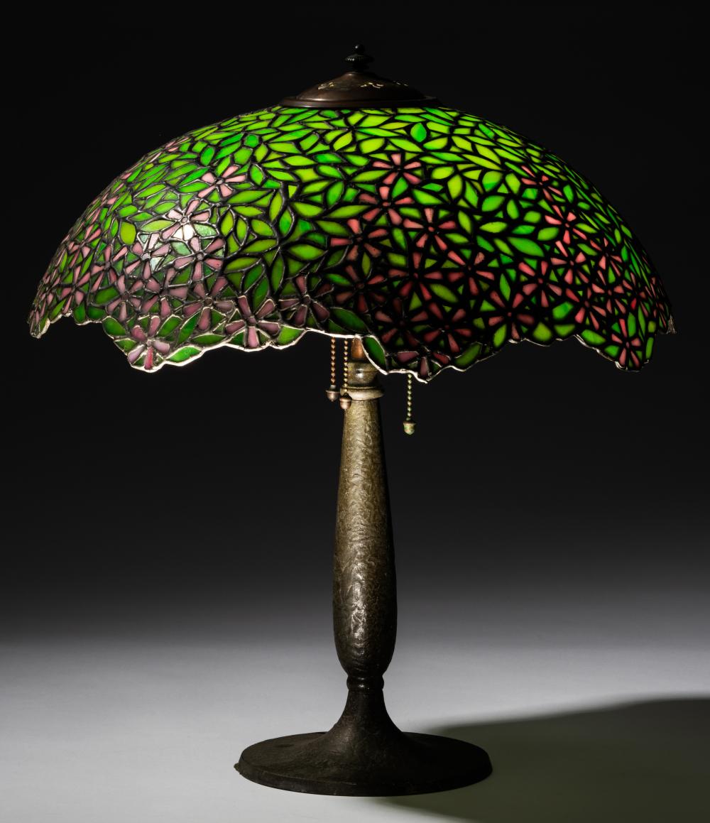 HANDEL LEADED GLASS AND PATINATED