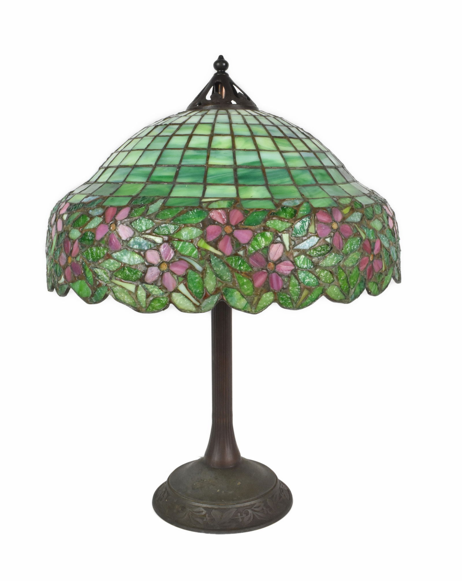 HANDEL LEADED GLASS TABLE LAMP,