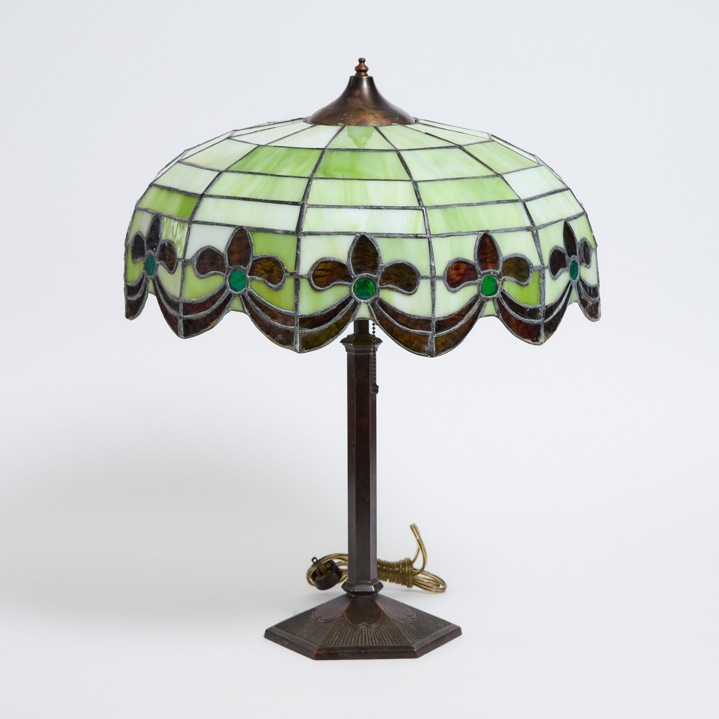 Handel Leaded Slag Glass Table