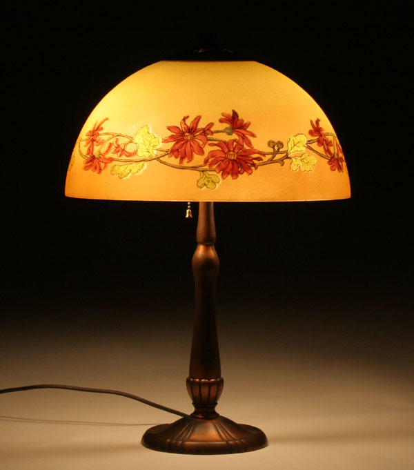 Handel reverse-painted floral table