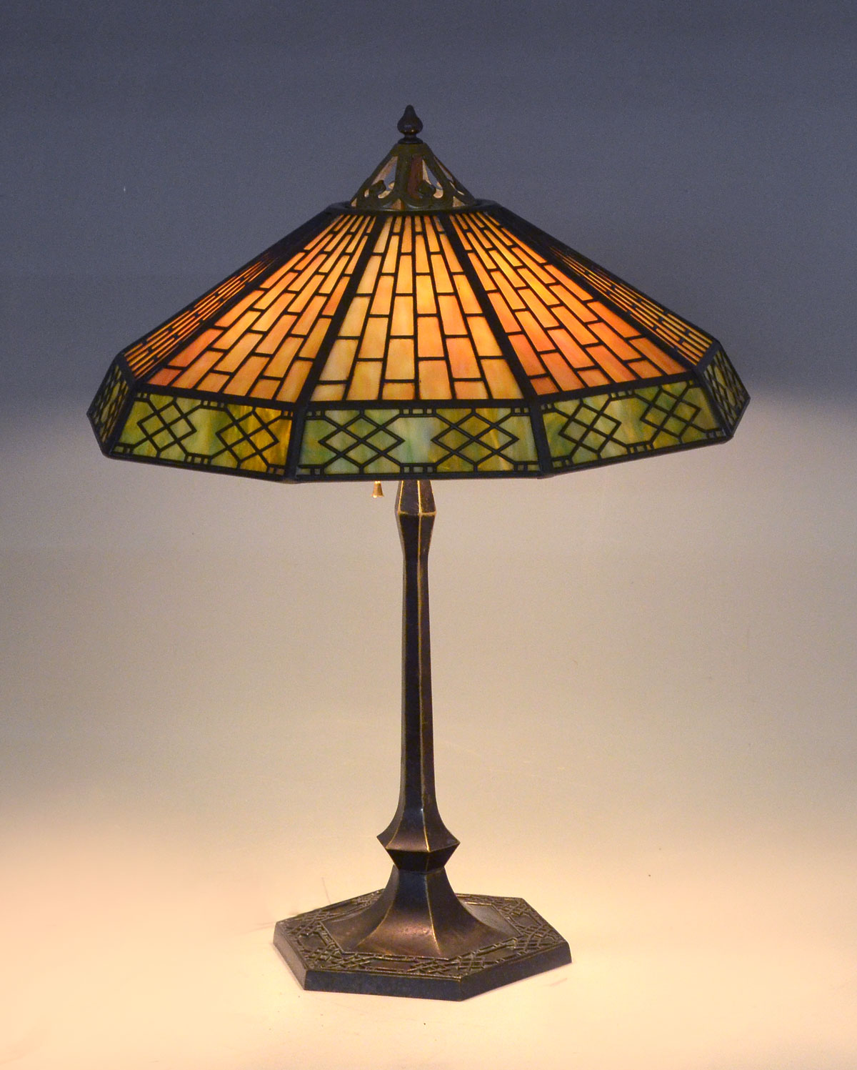 HANDEL SIGNED SLAG GLASS FILIGREE