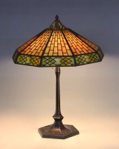 HANDEL SIGNED SLAG GLASS FILIG