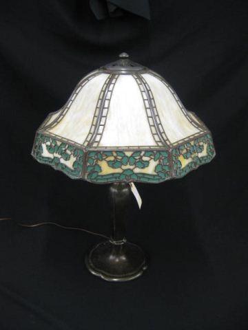 Handel Slag Glass Lamp with metal