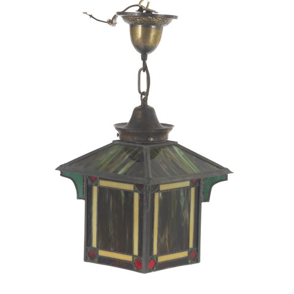 HANDEL STAINED GLASS LANTERN 11½" x