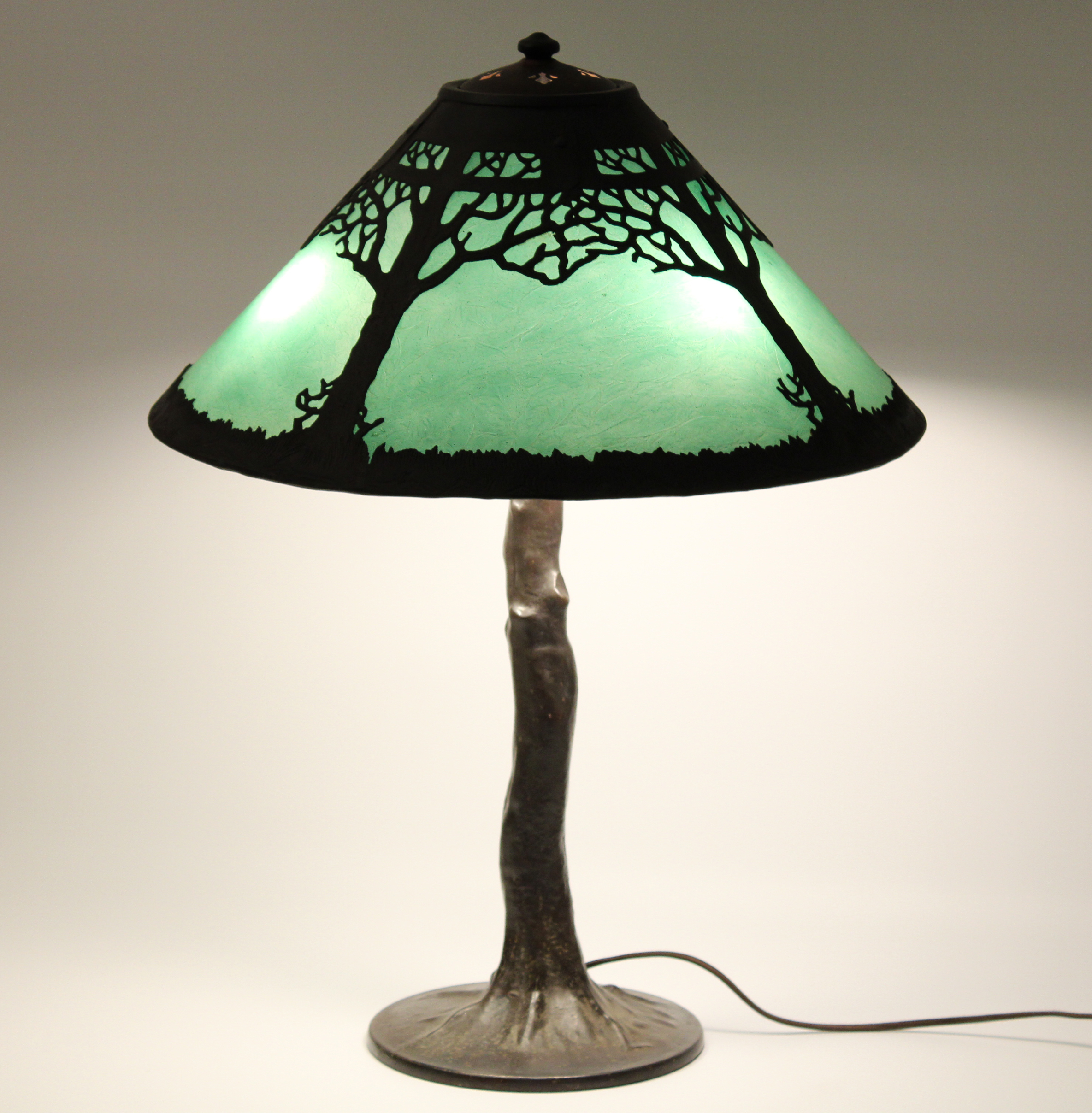HANDEL TREE FORM OVERLAY GLASS LAMP