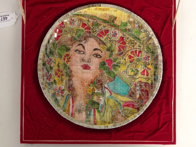 Handmade mosaic plate in original