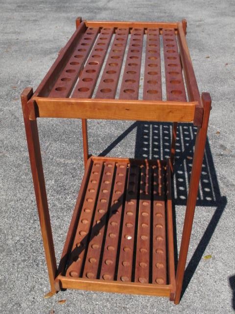 Handmade oak golf club rack.