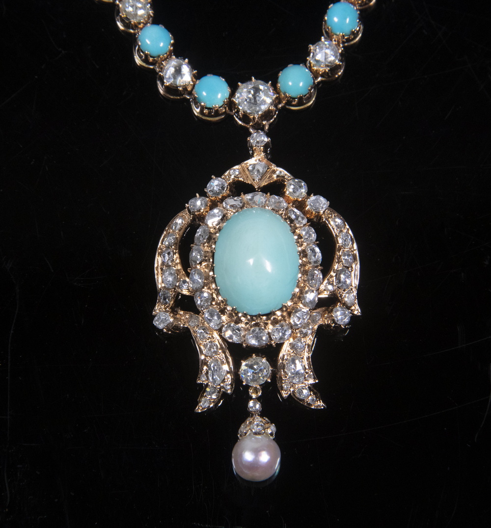 HANDMADE PERSIAN 18K GOLD TURQUOISE