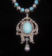 HANDMADE PERSIAN 18K GOLD TURQ
