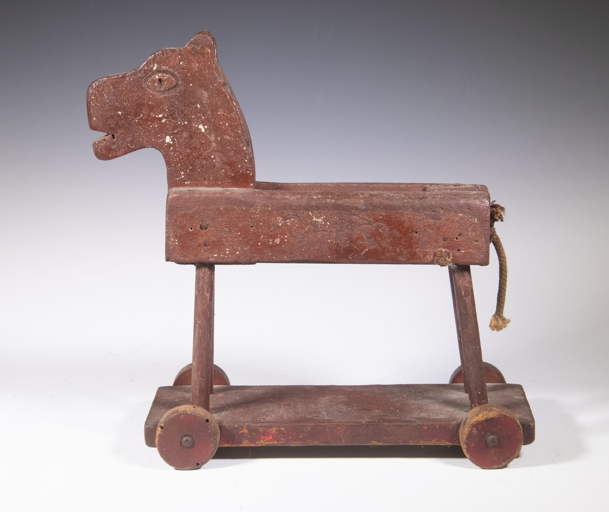 HANDMADE ROLLING HORSE TOY Folk Art