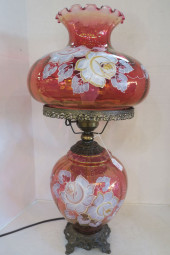 HANDPAINTED CRANBERRY GLASS LA