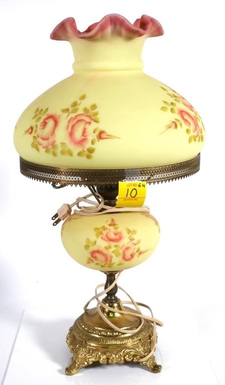 HANDPAINTED FENTON BURMESE TABLE