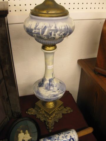Handpainted Lamp delft design on