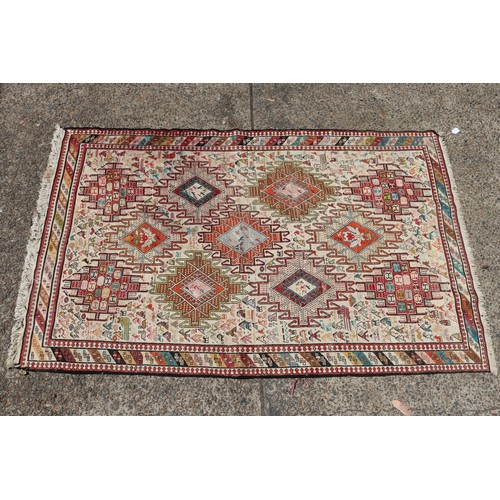 Handwoven wool carpet, multi