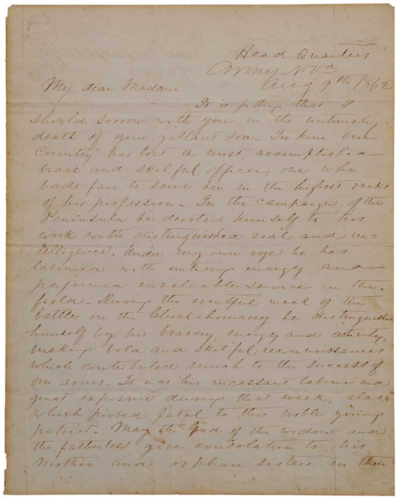 Handwritten Robert E. Lee Civil War