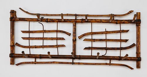HANGING BAMBOO HAT RACK, 19TH