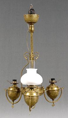 Hanging brass fluid lamp, central
