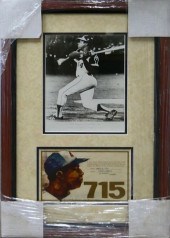 HANK AARON 715TH HOME RUN PHOT