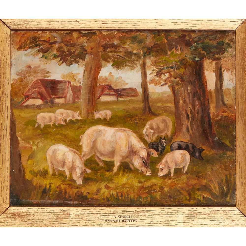 HANNAH BARLOW (1851-1916) PIGS AT
