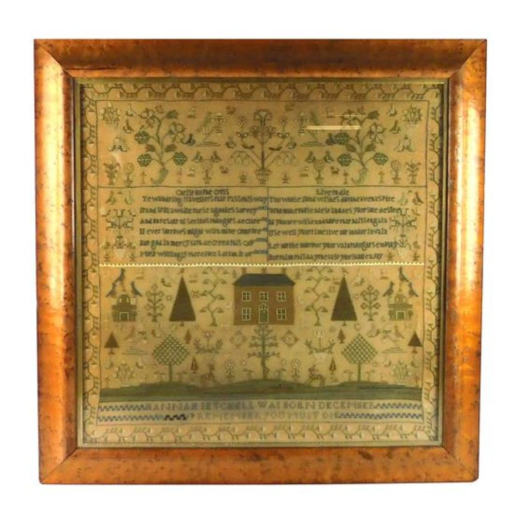 HANNAH SETCHELL SAMPLER, 19TH C.,
