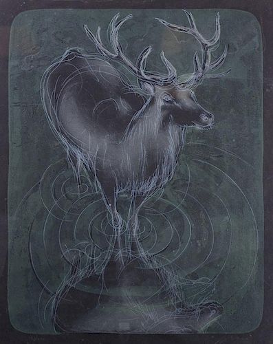 HANS ERNI REINDEER ETCHINGFramed