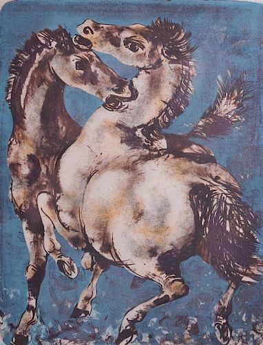 HANS ERNI "SOLOMON'S HORSES" SIGNED