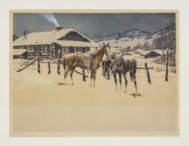 HANS KLEIBER ETCHING "VISITORS"Hans