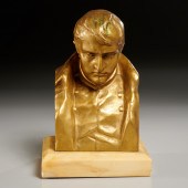 HANS MUELLER, GILT BRONZE BUST