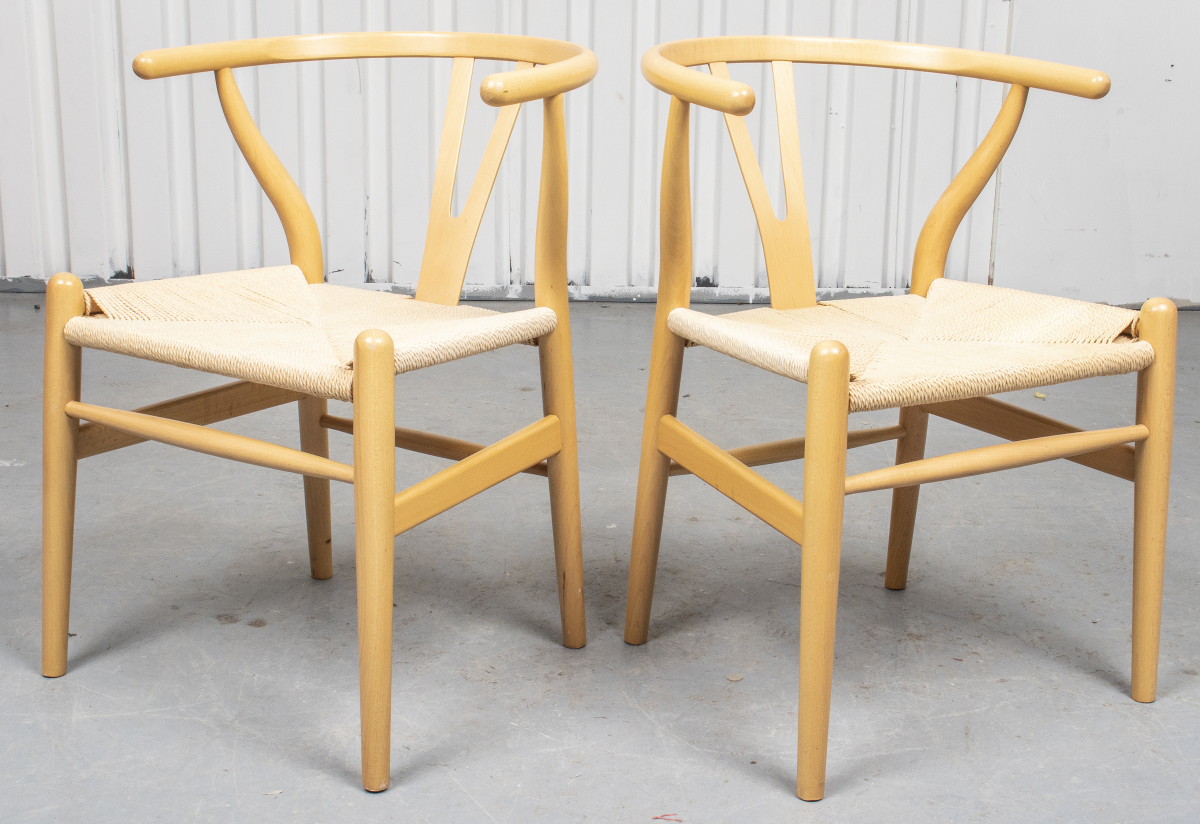 HANS WEGNER "WISHBONE" CHAIRS, PAIR