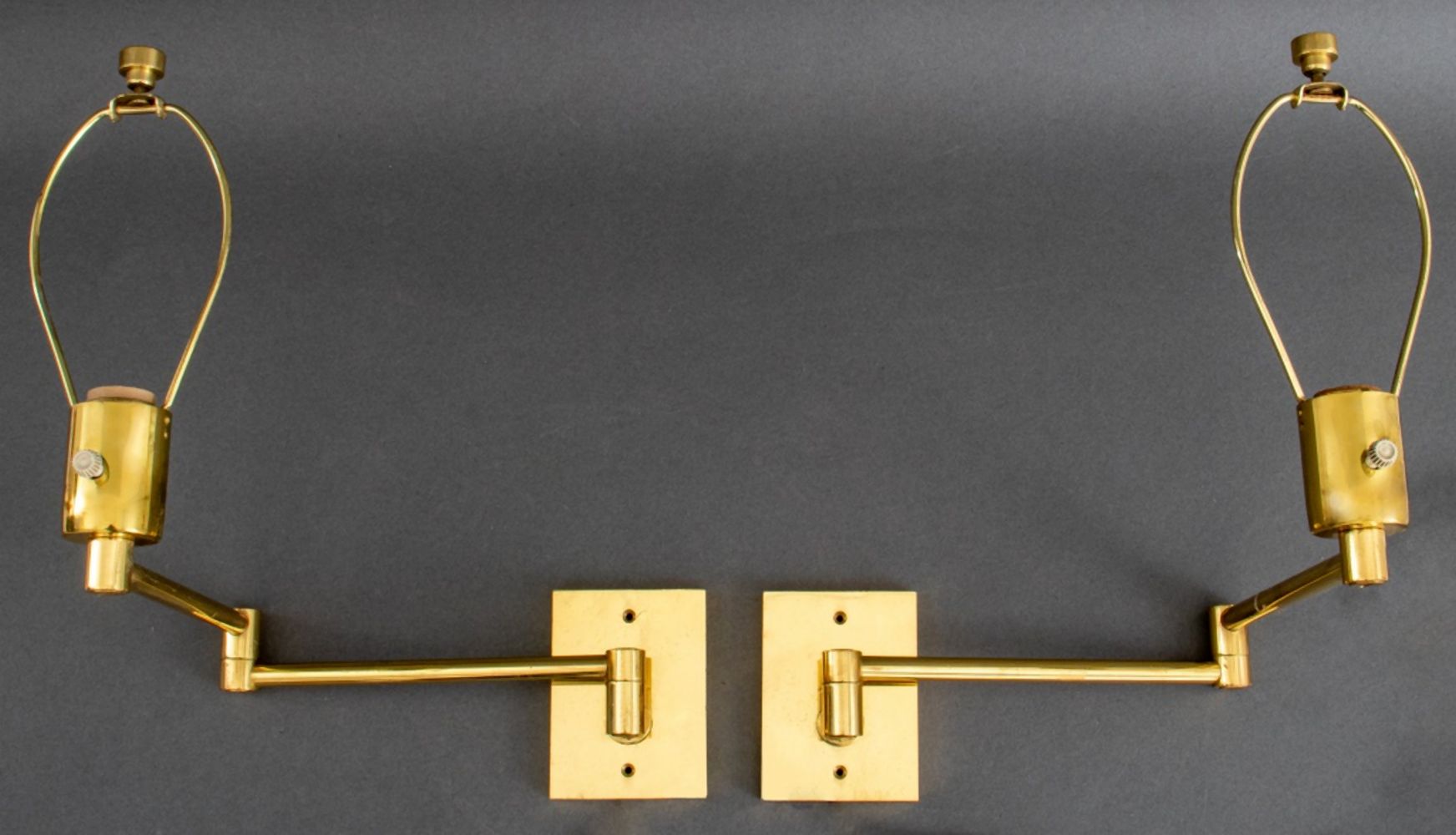 HANSEN BRASS SWING ARM LAMPS, 2 Two