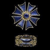 HAR Enamel and Unsigned Brooch