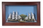 HARBOR DIORAMA, CA 1900 Barque