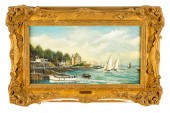 HARBOR SCENEoil on board signe