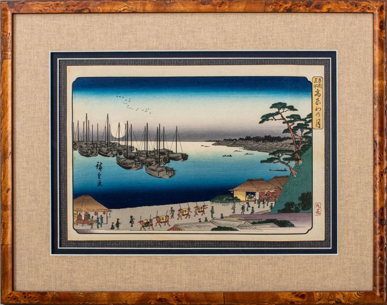 HARBOR UNDER FULL MOON JAPANESE
