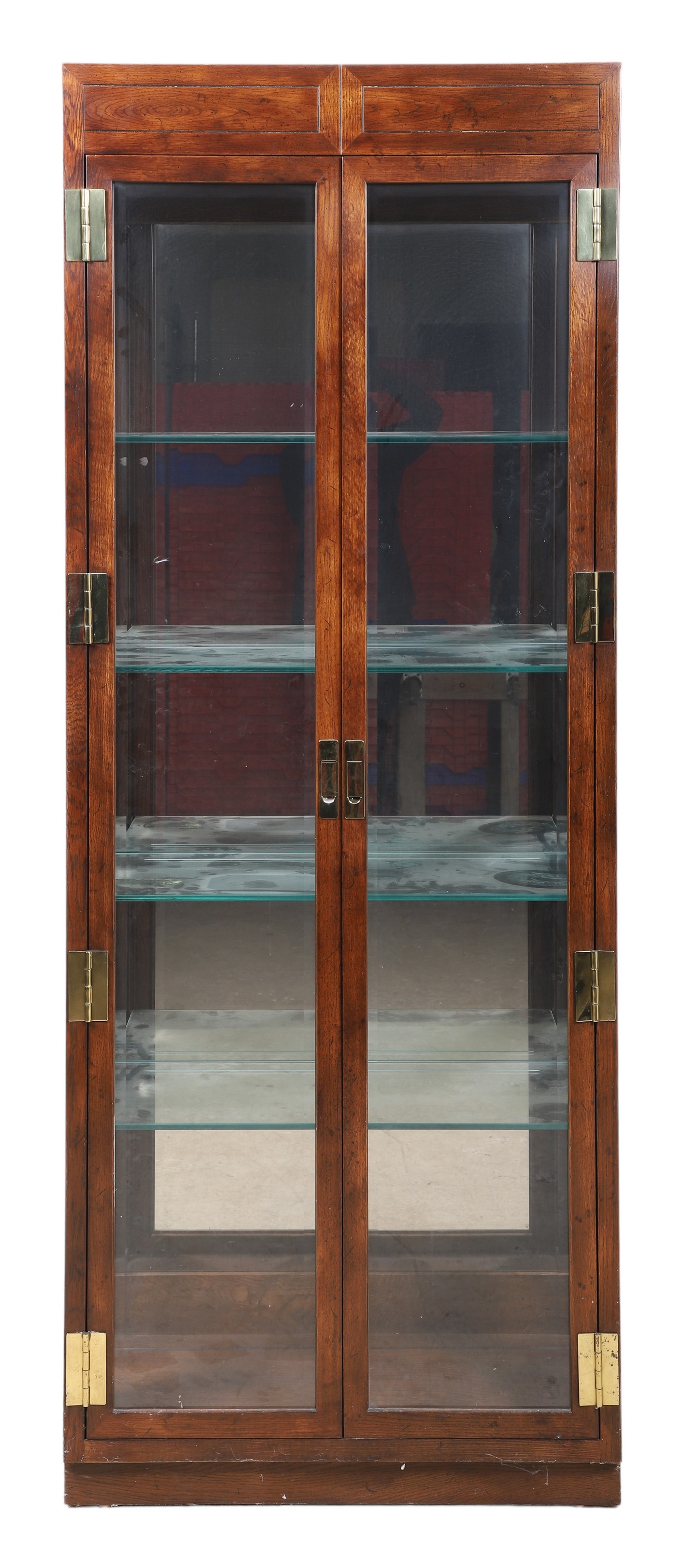 Harden walnut 2-door display