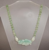 HARDSTONE BEAD AND CARVED AMUL