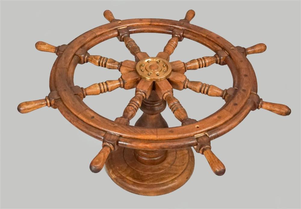 HARDWOOD AND BRASS MOUNTED SHIP'S