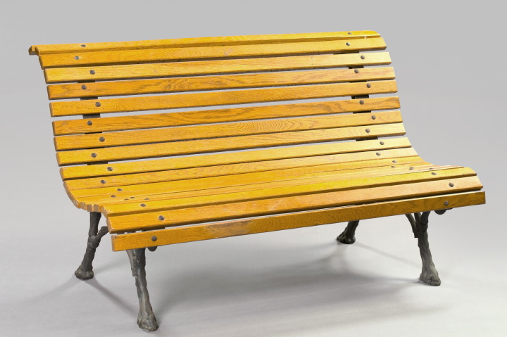 Hardwood and Iron Garden Bench,  of