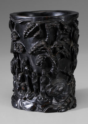 Hardwood Brush Pot Chinese, 19th or