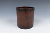 HARDWOOD BRUSHPOT, QING DYNAST