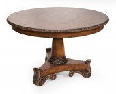 HARDWOOD PEDESTAL TABLE WITH L