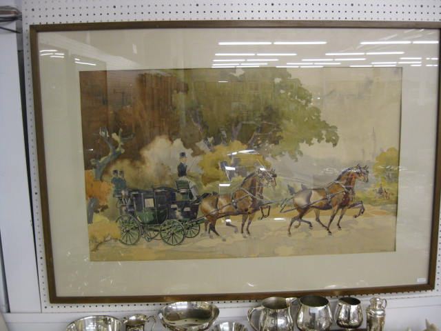 Harold Breul Watercolor of Coach