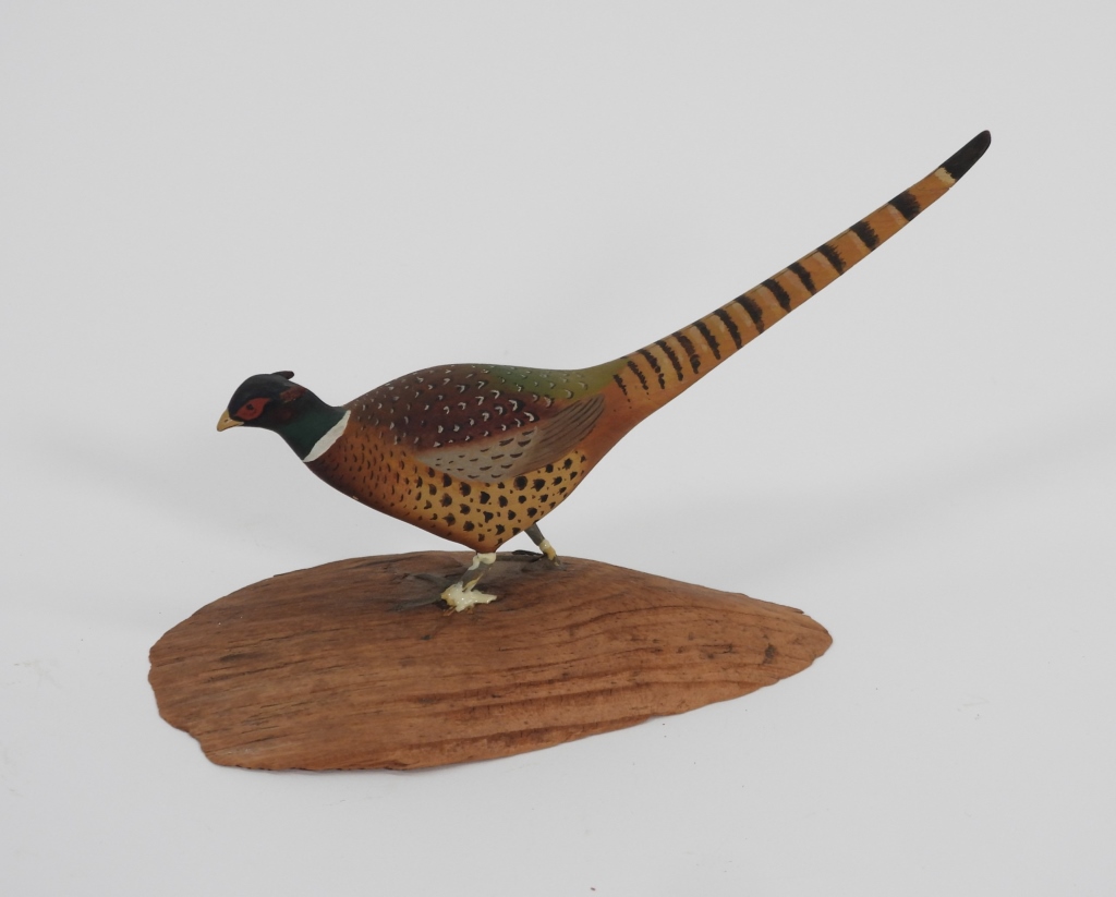 HAROLD GIBBS CARVED WOOD PHEASANT