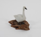 HAROLD GIBBS CARVED WOOD SWAN