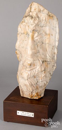 HARRIETT LAMPE CARVED STONE BUST OF