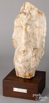 HARRIETT LAMPE CARVED STONE BU
