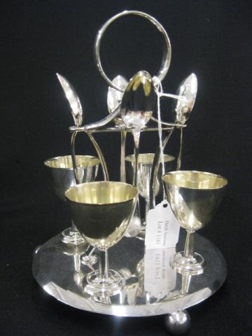 Harrods English Silverplate Egg Set